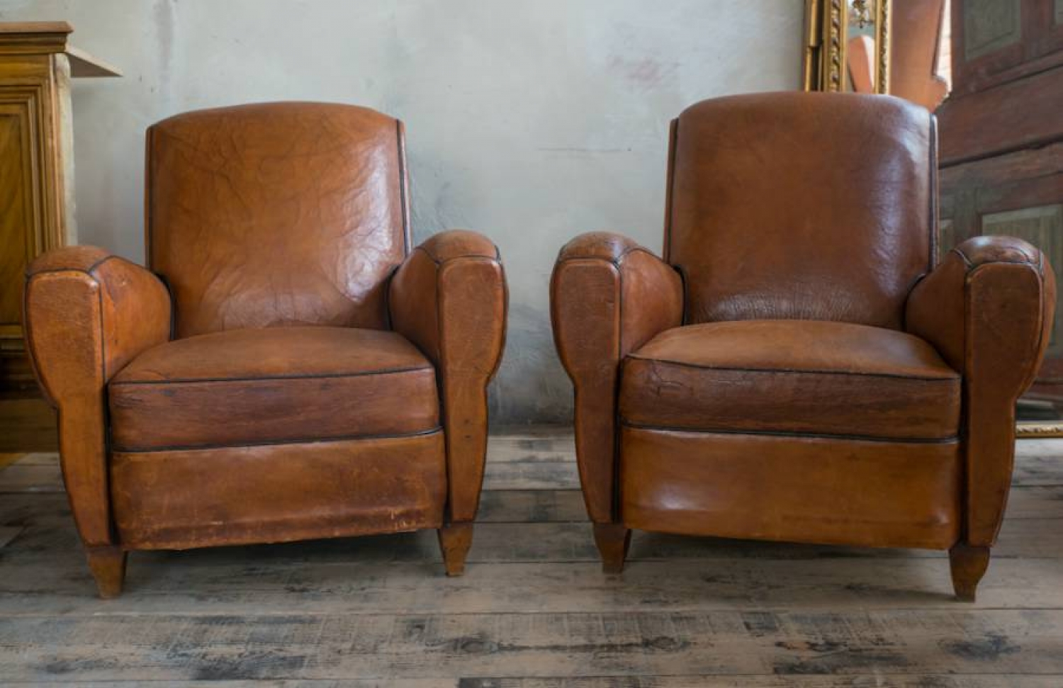 Charming Pair of French Club chairs c 1950