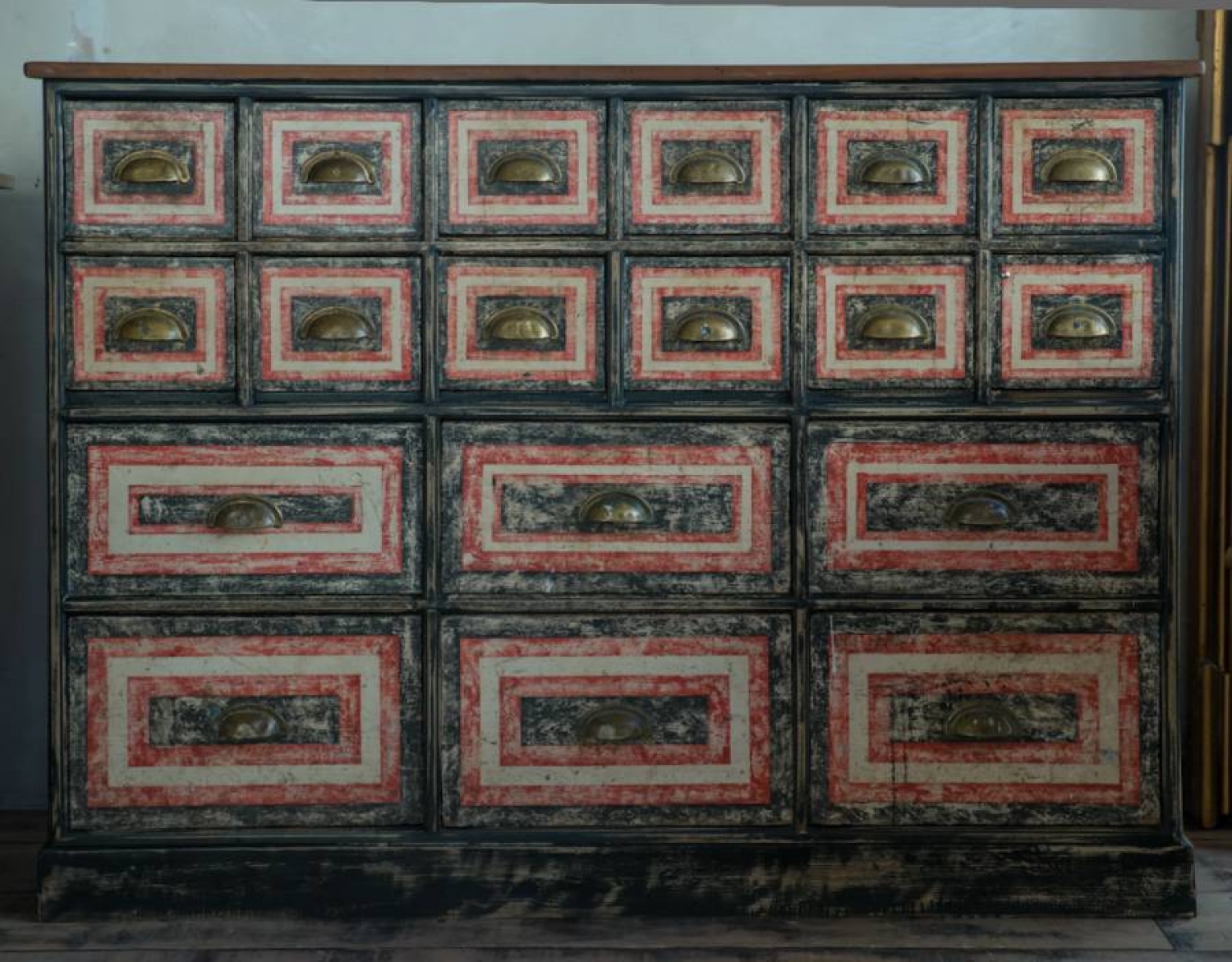 Victorian Painted   Bank of Drawers