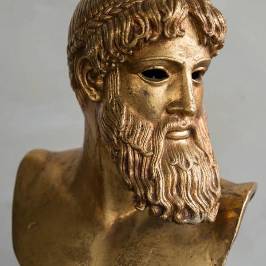  Gilt Bronze Greek bust of Alexander the Grea