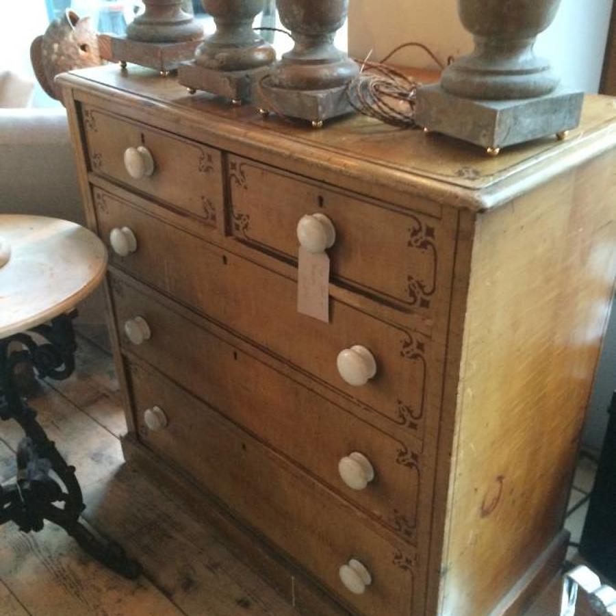 Victorian painted Pine chest of drawers