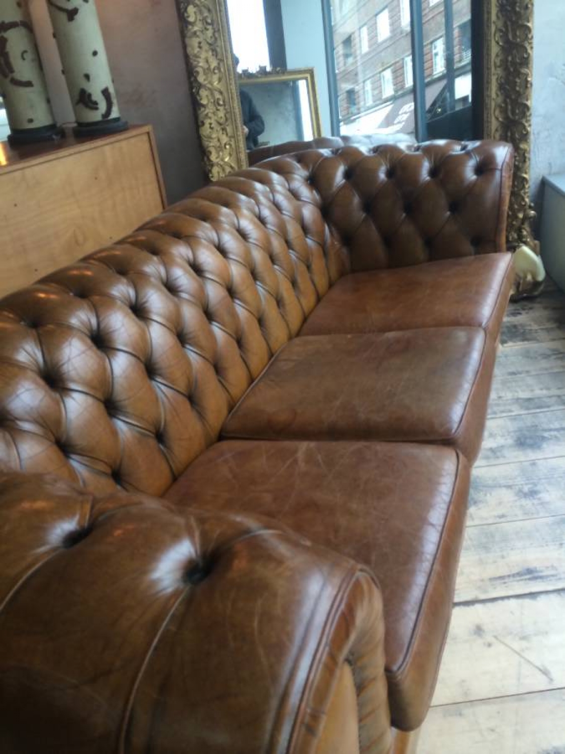Tan Leather Chesterfield