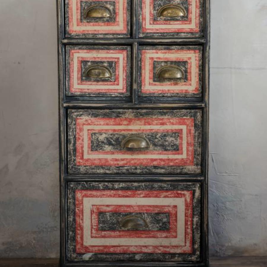 Small painted Bank of Drawers