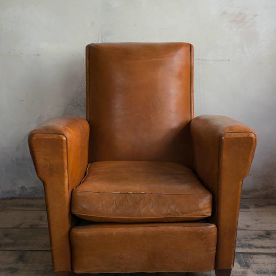 Tan Leather Club chair c 1950