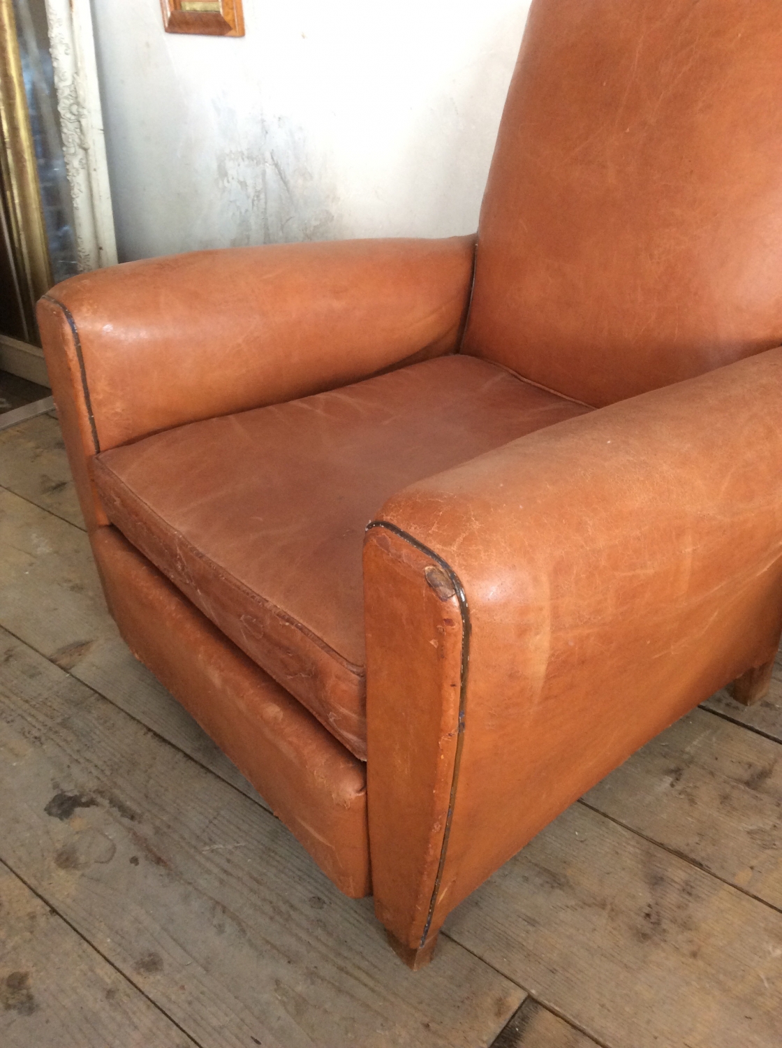 Moustache back Leather club Chair