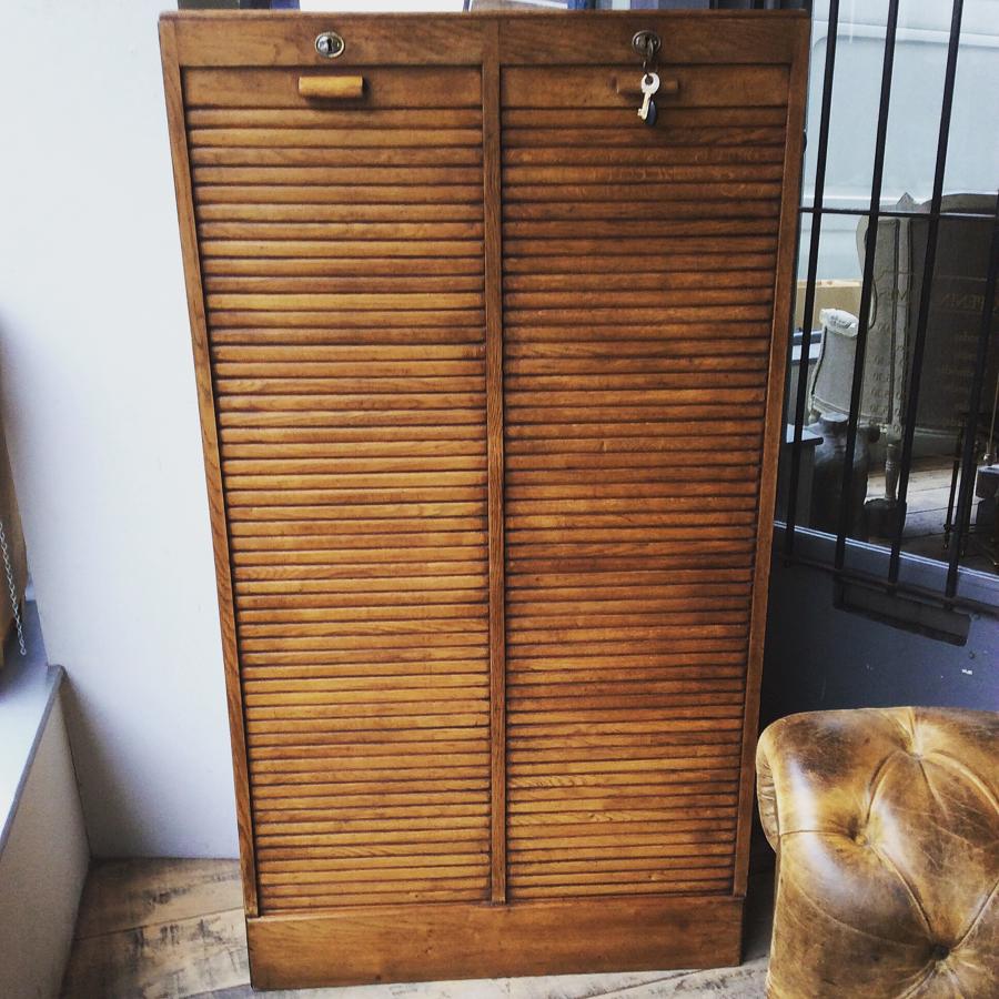 Vintage French Tambour Cabinet