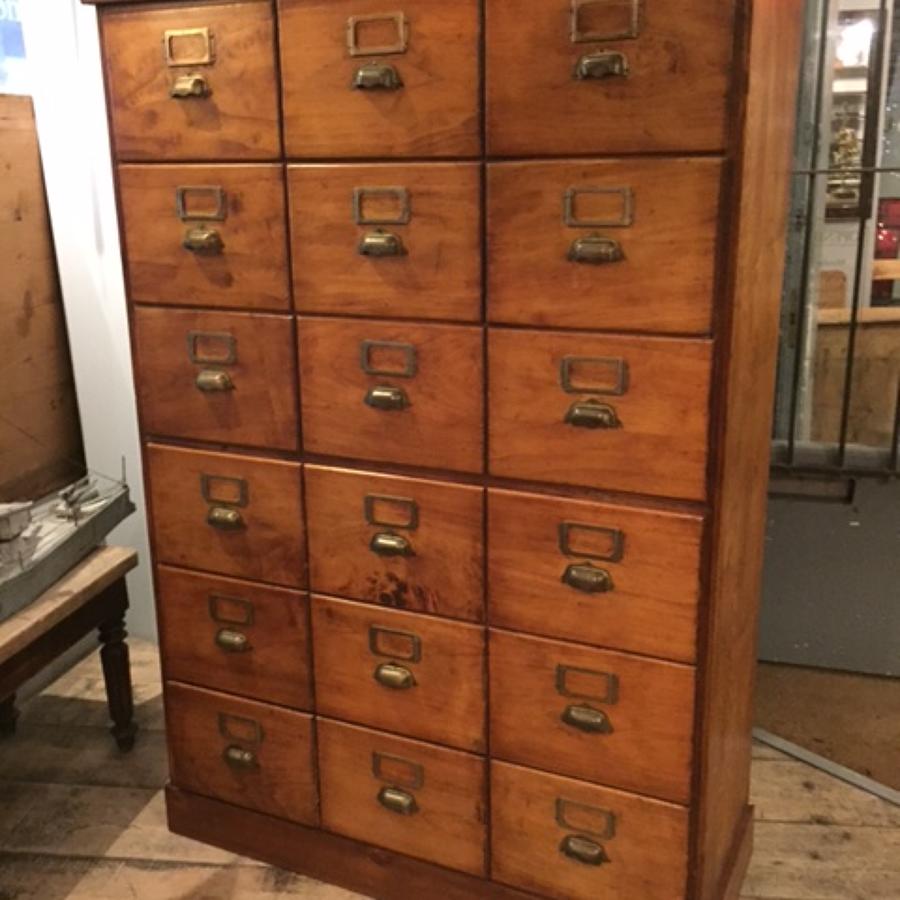 Bank of Fruitwood Drawers
