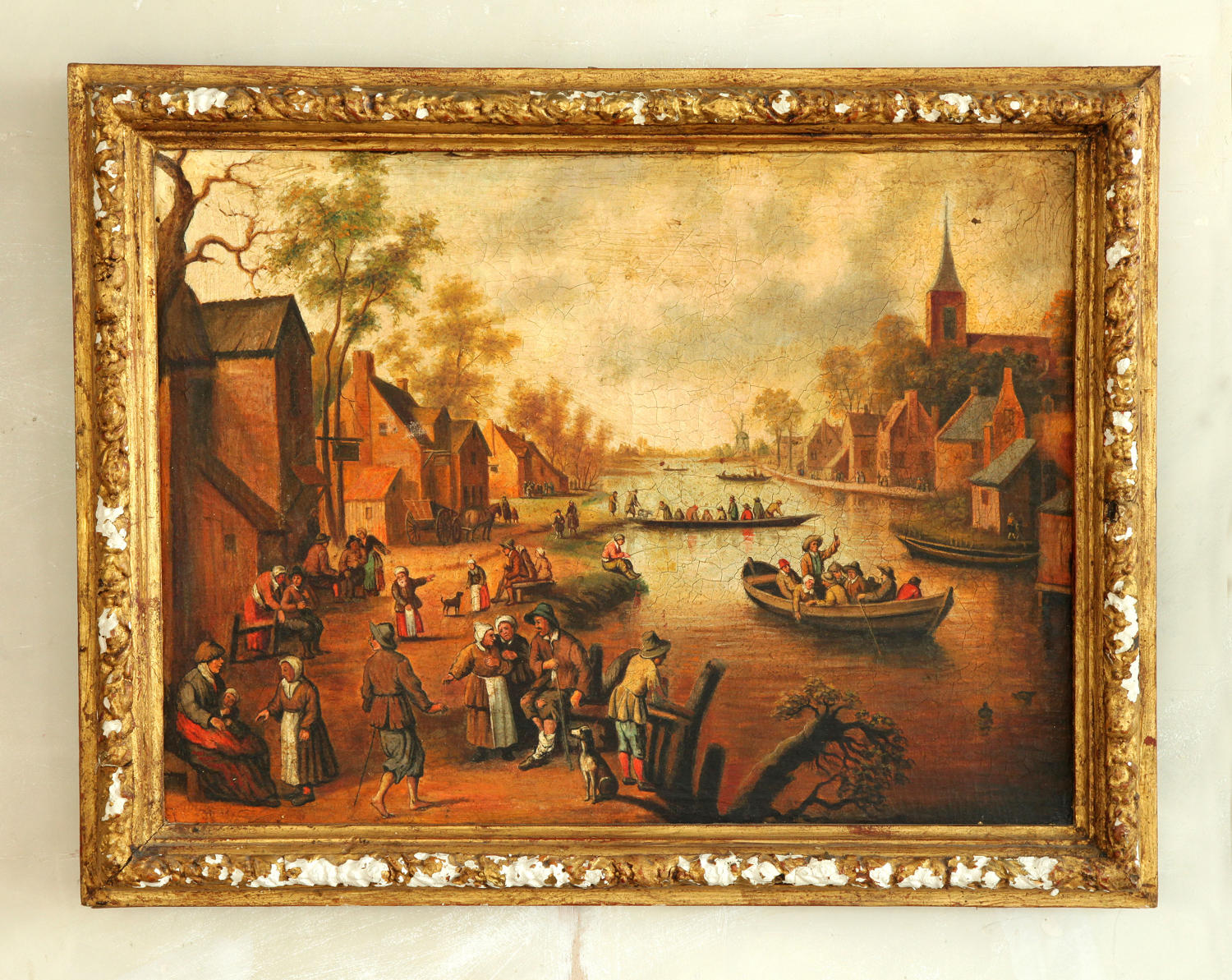Canal scene after Pieter Breugel