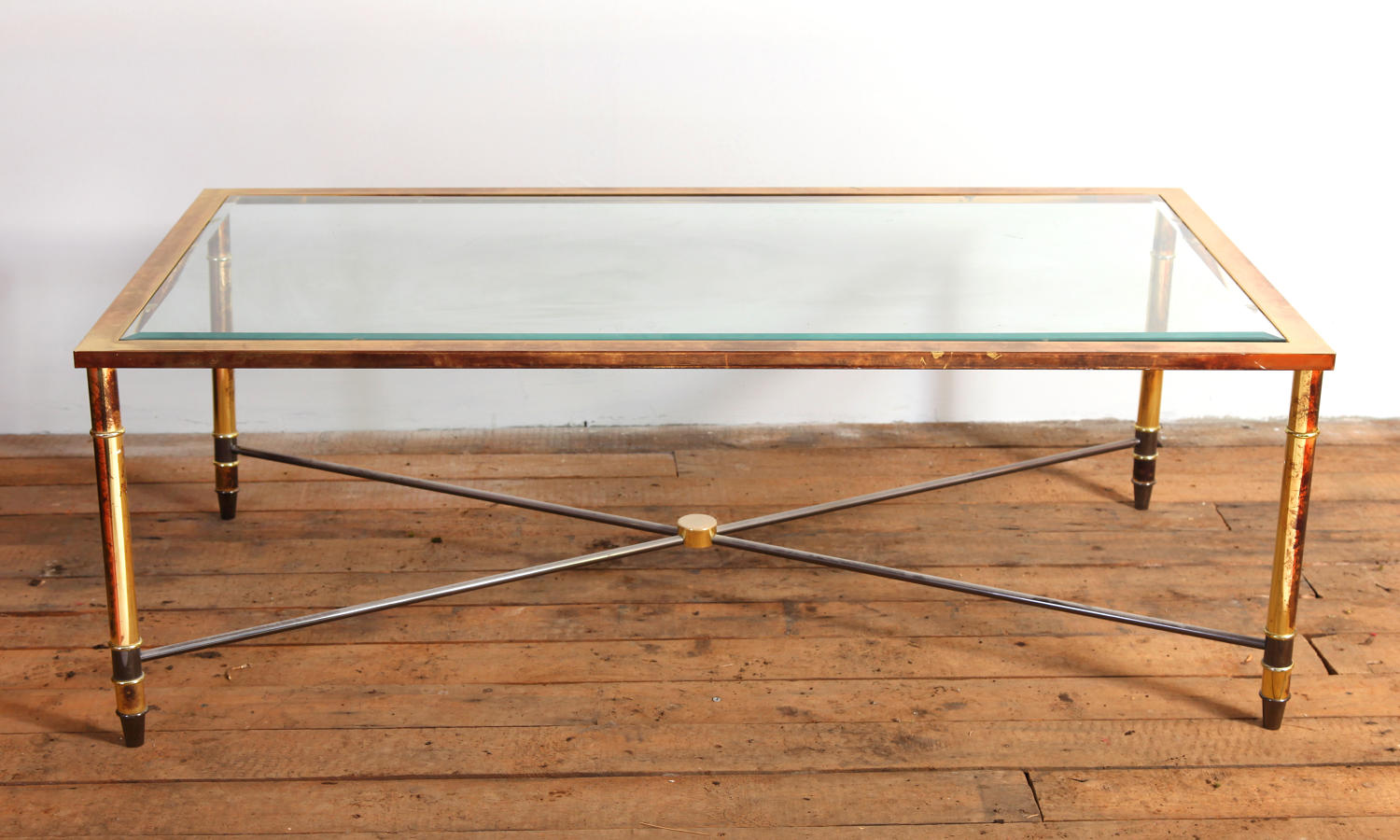 Glass and Brass Coffee table C1970s