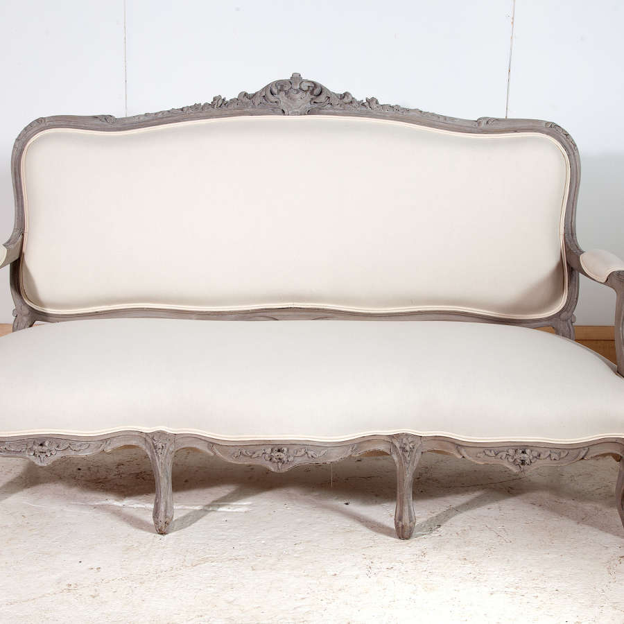 19th Century French Painted Canape Sofa in Louis XV Style