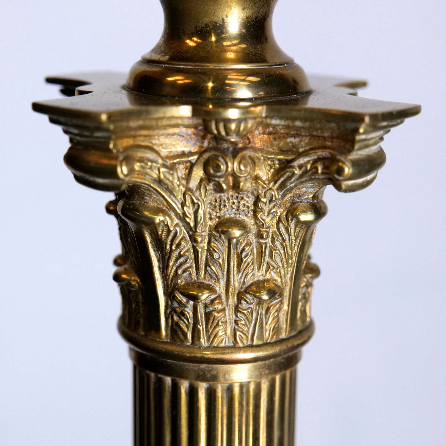 A superb Corinthian Column Brass Standard lamp C1900