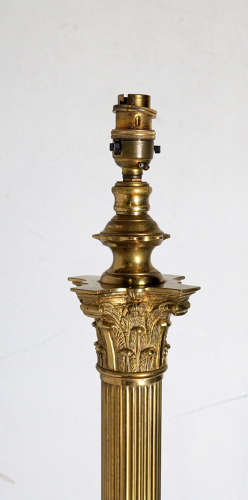 A superb Corinthian Column Brass Standard lamp C1900