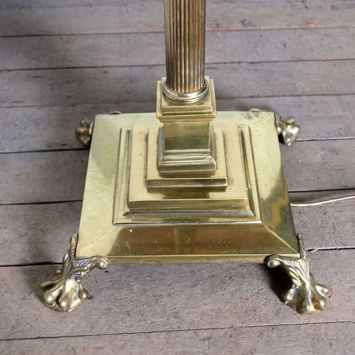 A superb Corinthian Column Brass Standard lamp C1900