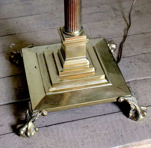A superb Corinthian Column Brass Standard lamp C1900