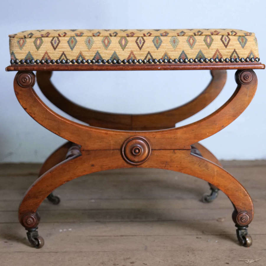 Late Regency Mahogany X-Frame Stool C 1830