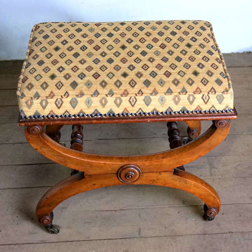 Late Regency Mahogany X-Frame Stool C 1830