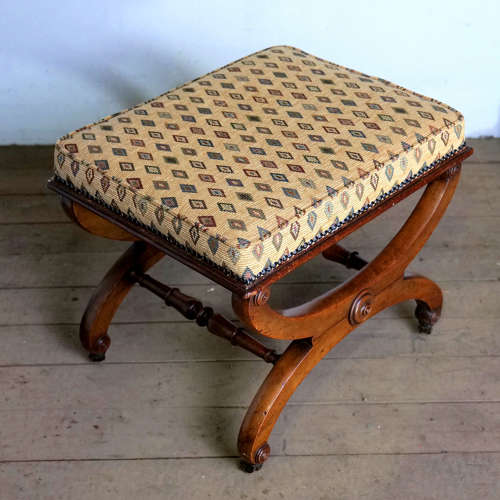 Late Regency Mahogany X-Frame Stool C 1830
