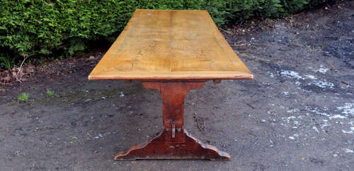 Early 18th C & later Oak refectory dining table